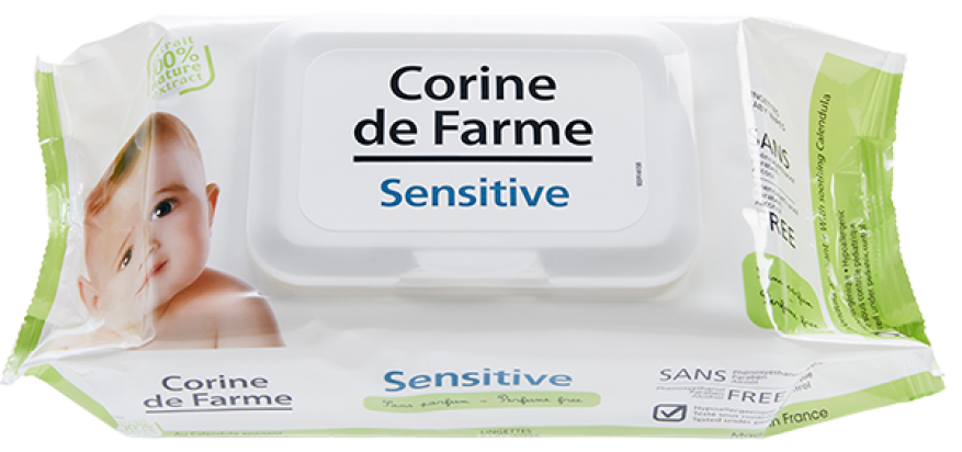 Lingettes Sensitive Bébé au Calendula Bio - Corine de Farme®
