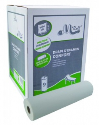 Draps d'examens pure pate blanche gaufrée collée