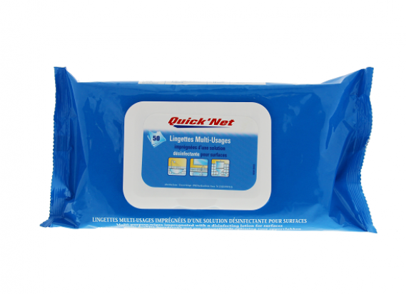 Lingettes nettoyantes désinfectantes Quicknet