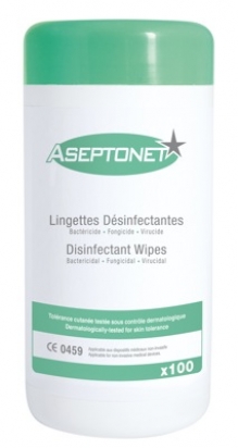 Lingettes nettoyantes désinfectantes pour mains, surfaces et objets ASEPTONET
